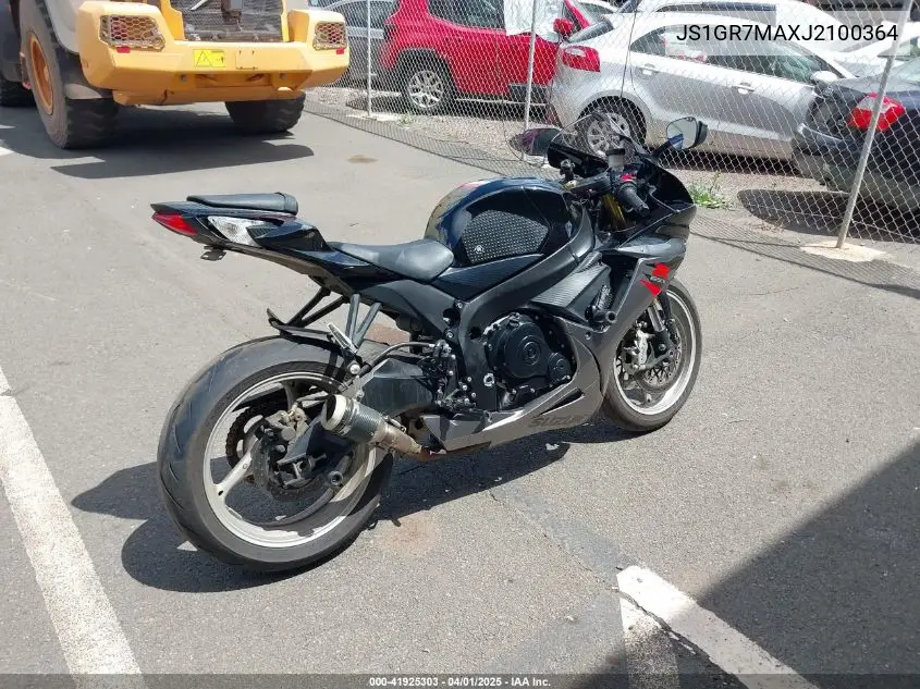 2018 Suzuki Gsx-R750 VIN: JS1GR7MAXJ2100364 Lot: 41925303