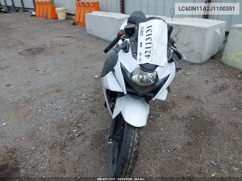 2018 Suzuki Gsx250R VIN: LC6DN11A2J1100351 Lot: 42113131