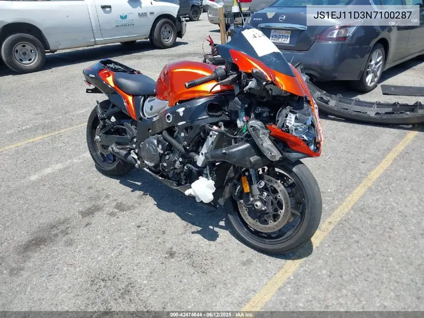 2022 Suzuki Gsx1300 Rr VIN: JS1EJ11D3N7100287 Lot: 42474644