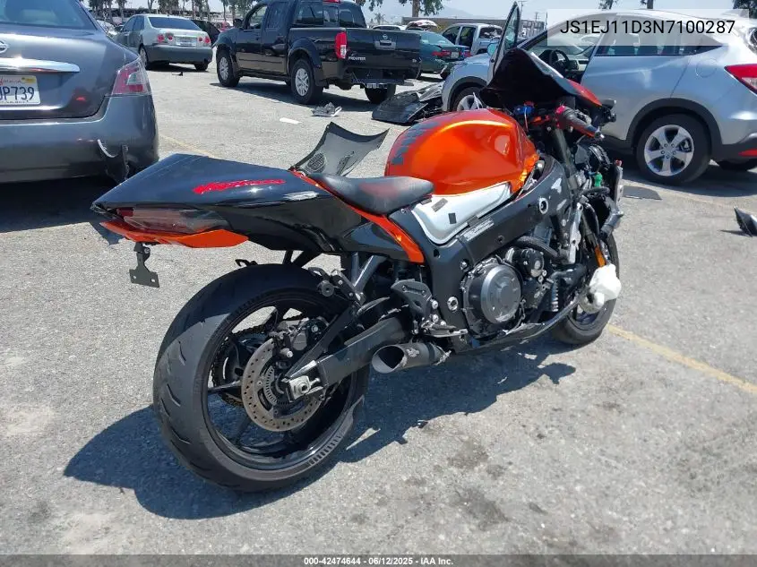 2022 Suzuki Gsx1300 Rr VIN: JS1EJ11D3N7100287 Lot: 42474644