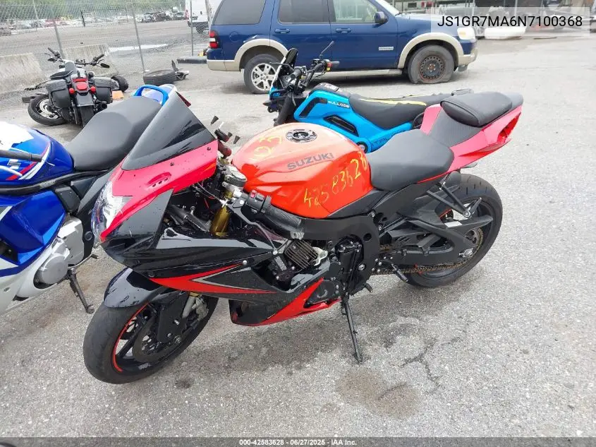 2022 Suzuki Gsx-R750 VIN: JS1GR7MA6N7100368 Lot: 42583628