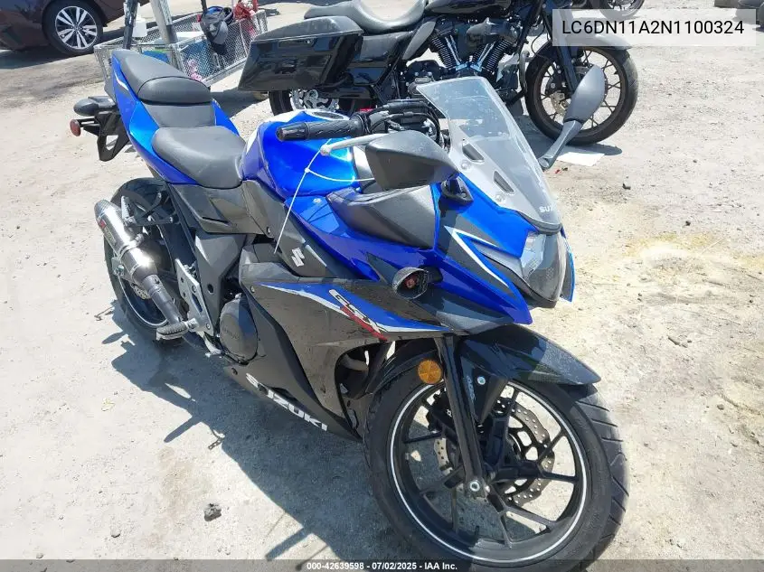 2022 Suzuki Gsx250R VIN: LC6DN11A2N1100324 Lot: 42639598