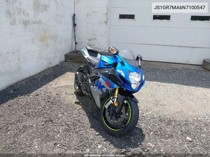 2022 Suzuki Gsx-R750 VIN: JS1GR7MA6N7100547 Lot: 42800754