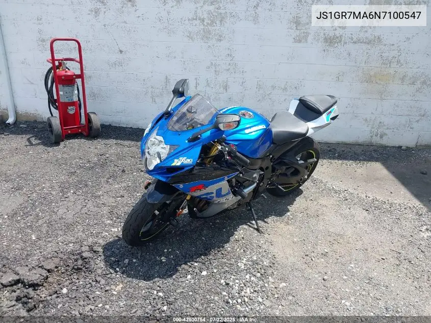 2022 Suzuki Gsx-R750 VIN: JS1GR7MA6N7100547 Lot: 42800754