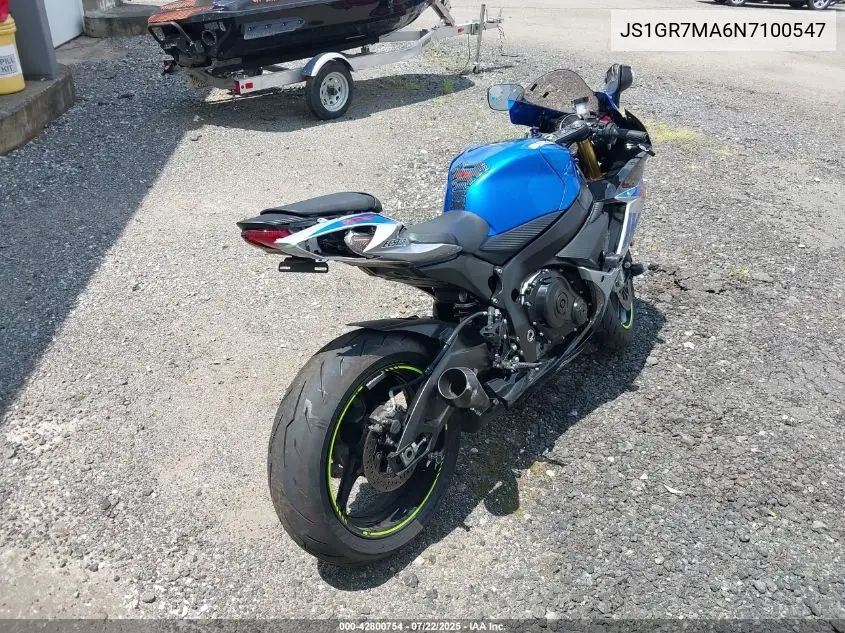 2022 Suzuki Gsx-R750 VIN: JS1GR7MA6N7100547 Lot: 42800754