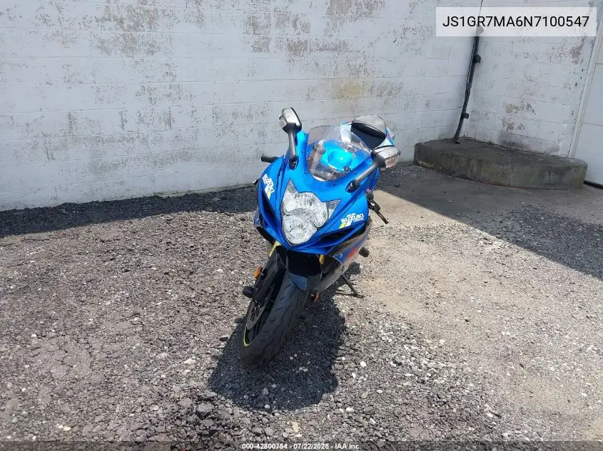 2022 Suzuki Gsx-R750 VIN: JS1GR7MA6N7100547 Lot: 42800754