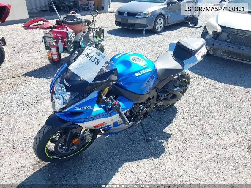 2023 Suzuki Gsx-R750 VIN: JS1GR7MA5P7100431 Lot: 42496438