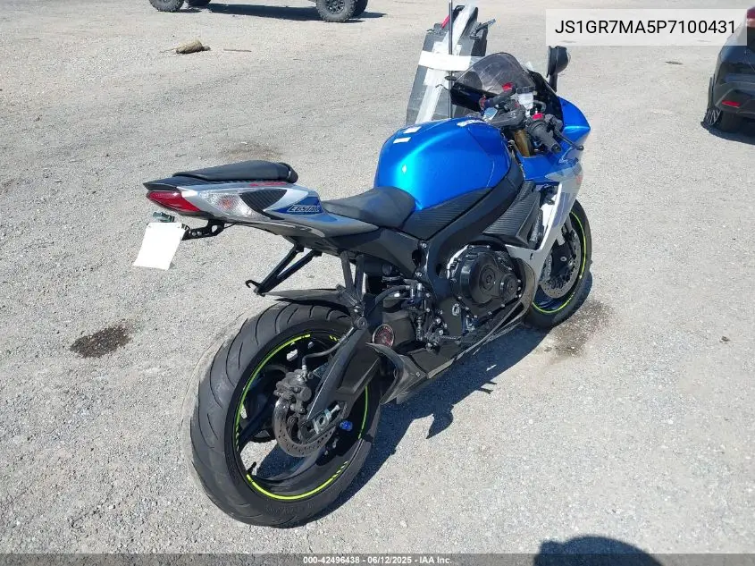 2023 Suzuki Gsx-R750 VIN: JS1GR7MA5P7100431 Lot: 42496438