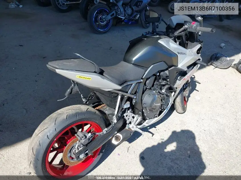 2024 Suzuki Gsx800 F VIN: JS1EM13B6R7100356 Lot: 41938904