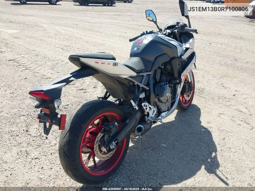 2024 Suzuki Gsx800 F VIN: JS1EM13B0R7100806 Lot: 42059597