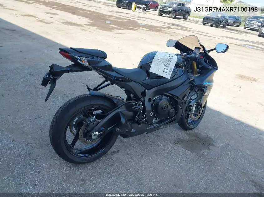 2024 Suzuki Gsx-R750 VIN: JS1GR7MAXR7100198 Lot: 42337322