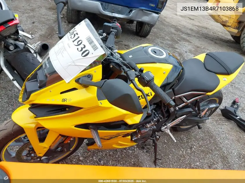 2024 Suzuki Gsx800 F VIN: JS1EM13B4R7103868 Lot: 42651930