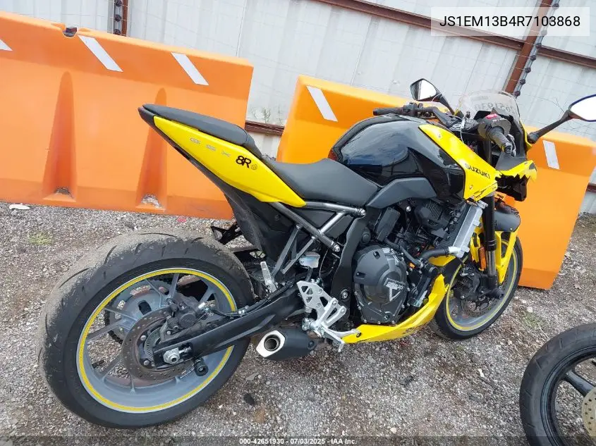 2024 Suzuki Gsx800 F VIN: JS1EM13B4R7103868 Lot: 42651930