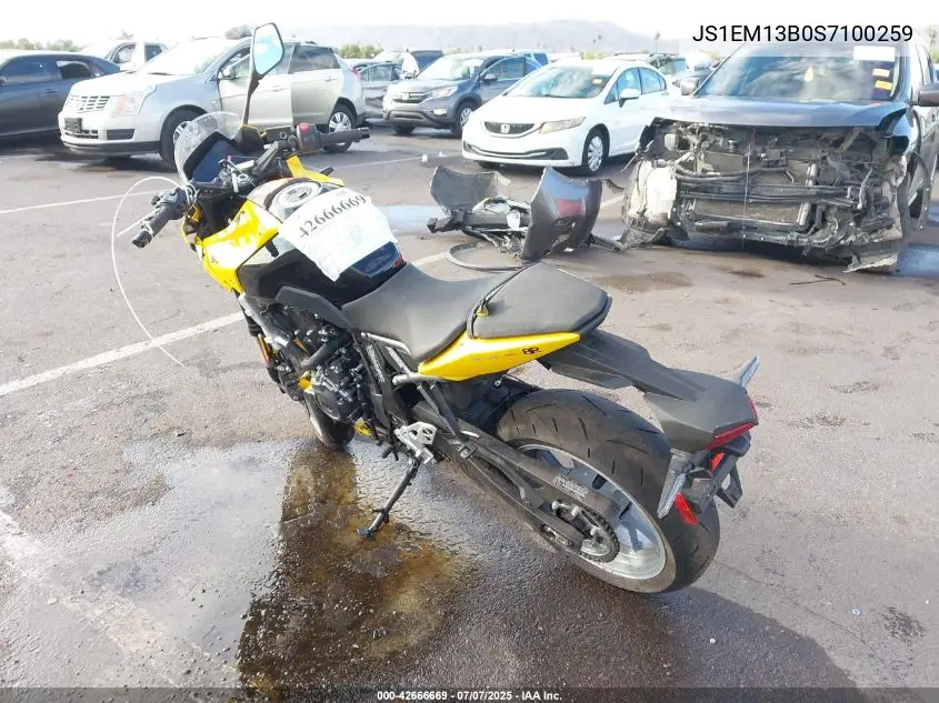 2025 Suzuki Gsx800 F VIN: JS1EM13B0S7100259 Lot: 42666669