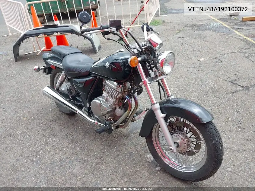 2009 Suzuki Gz250 VIN: VTTNJ48A192100372 Lot: 42592339