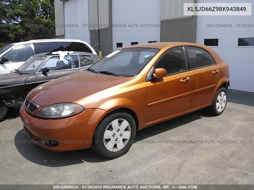 2008 Suzuki Reno Convenience VIN: KL5JD66Z98K943849 Lot: 22846534
