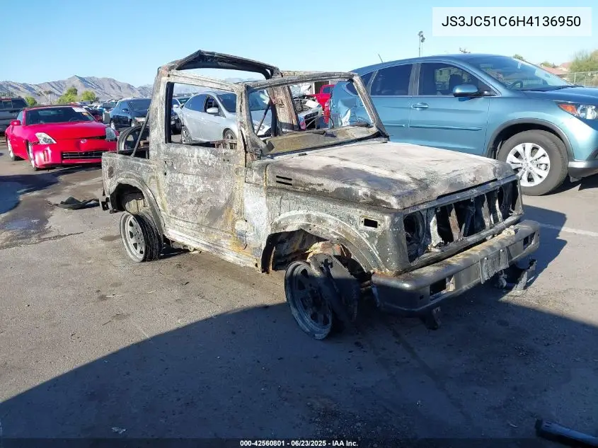 1987 Suzuki Samurai VIN: JS3JC51C6H4136950 Lot: 42560801