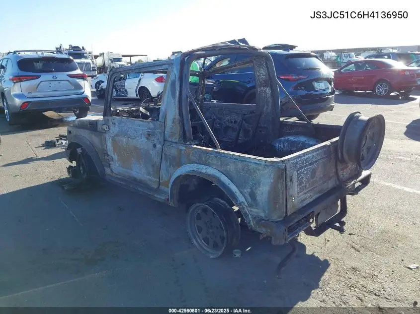 1987 Suzuki Samurai VIN: JS3JC51C6H4136950 Lot: 42560801