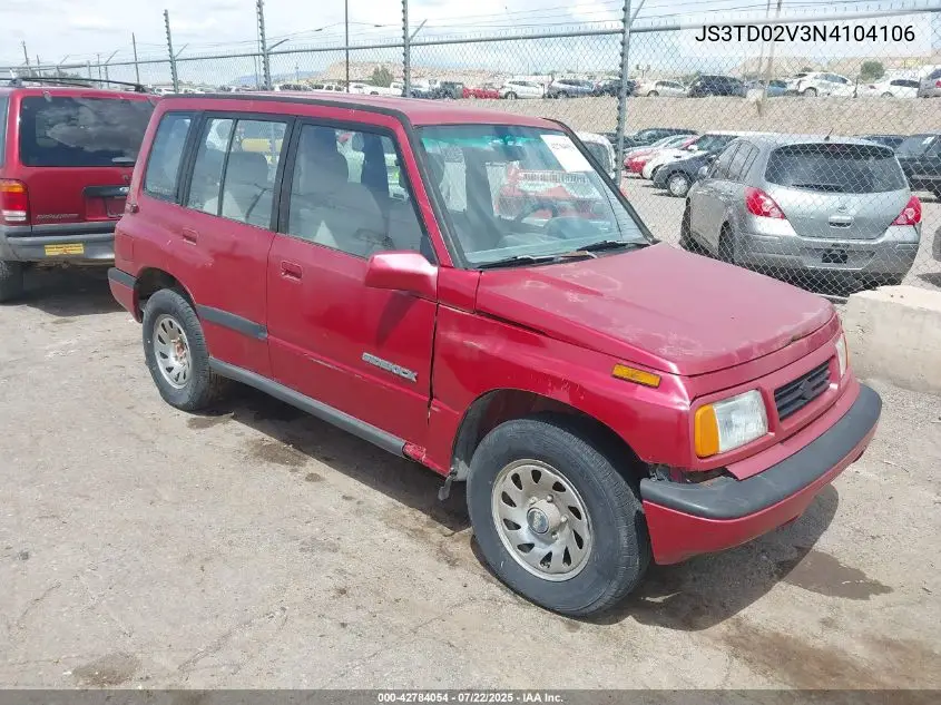 1992 Suzuki Sidekick Jx/Jlx VIN: JS3TD02V3N4104106 Lot: 42784054