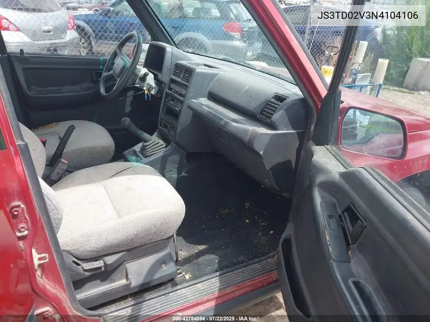 1992 Suzuki Sidekick Jx/Jlx VIN: JS3TD02V3N4104106 Lot: 42784054
