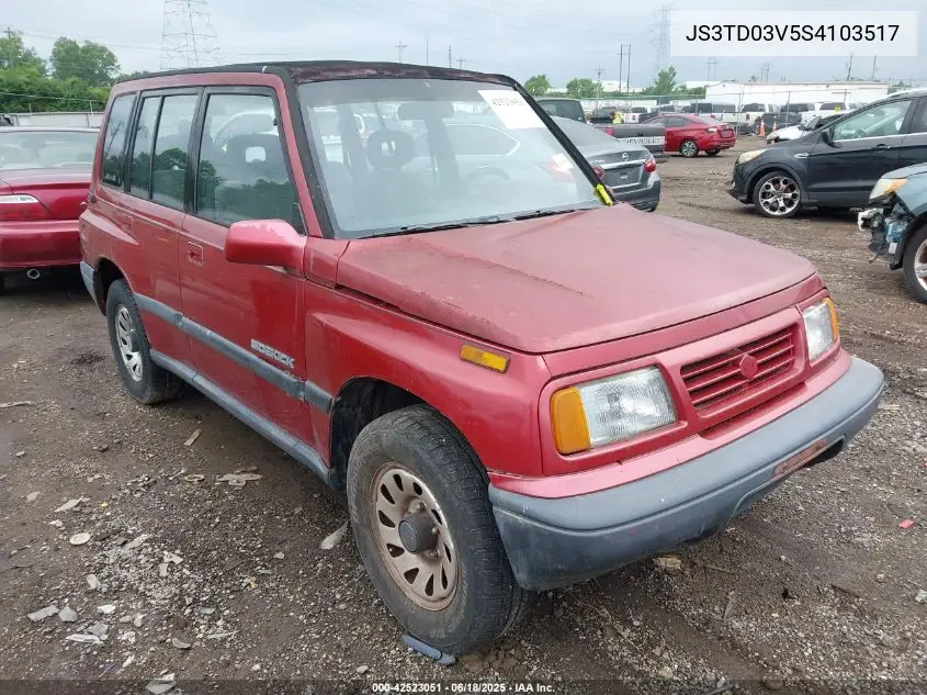 1995 Suzuki Sidekick Jx/Jlx VIN: JS3TD03V5S4103517 Lot: 42523051