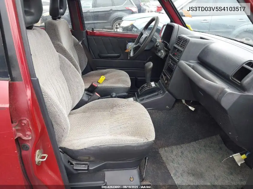 1995 Suzuki Sidekick Jx/Jlx VIN: JS3TD03V5S4103517 Lot: 42523051