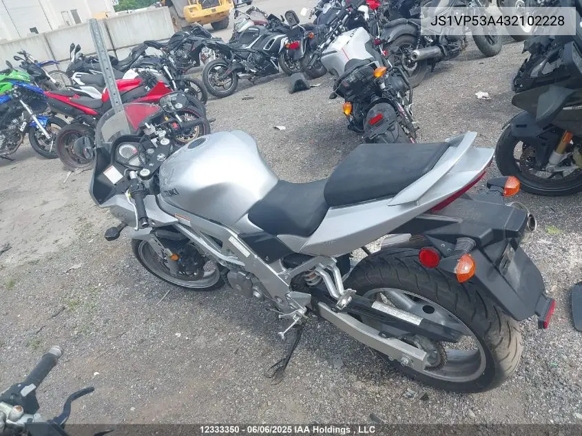 2003 Suzuki Sv650 VIN: JS1VP53A432102228 Lot: 12333350