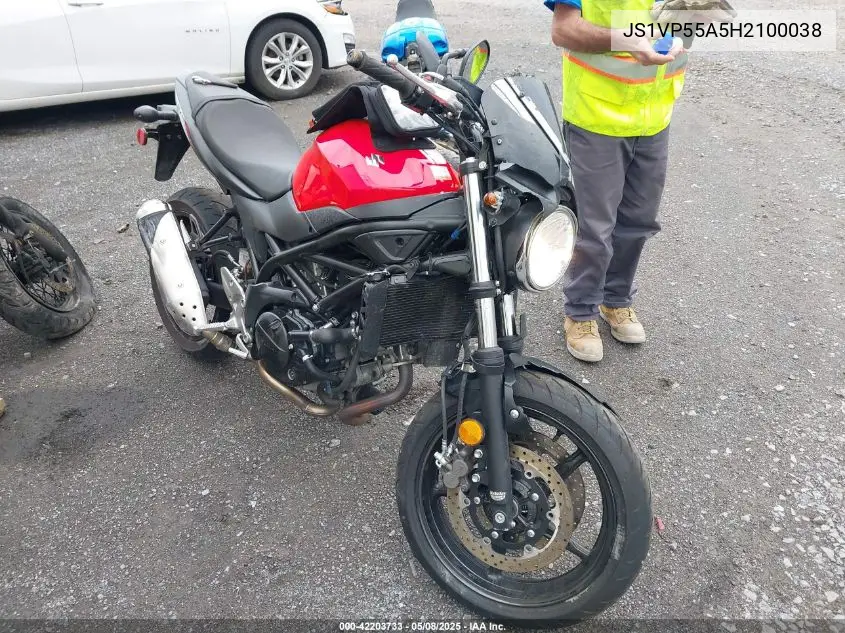 2017 Suzuki Sv650 VIN: JS1VP55A5H2100038 Lot: 42203733