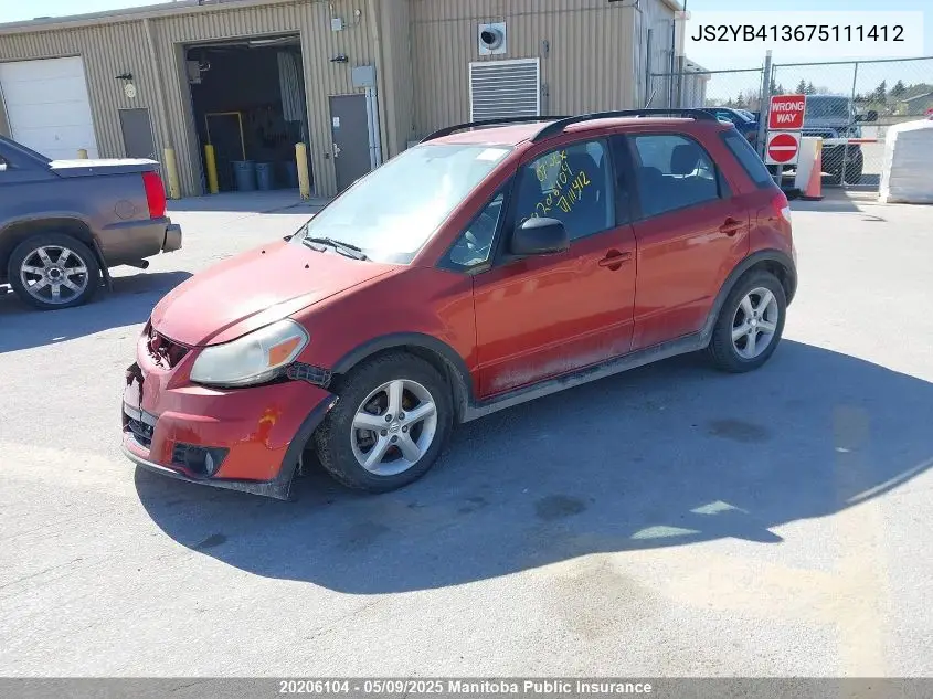 2007 Suzuki Sx4 Jlx VIN: JS2YB413675111412 Lot: 20206104