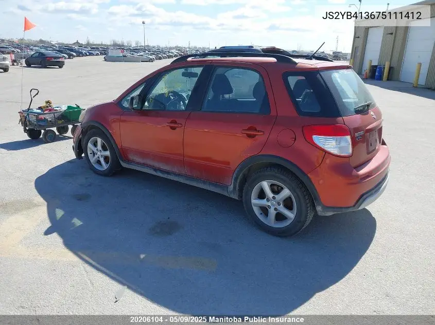 2007 Suzuki Sx4 Jlx VIN: JS2YB413675111412 Lot: 20206104