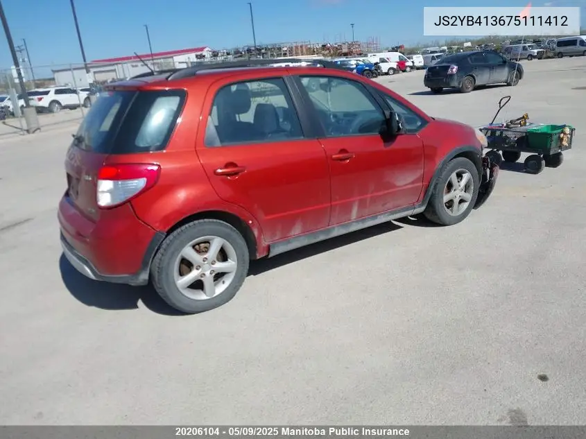 2007 Suzuki Sx4 Jlx VIN: JS2YB413675111412 Lot: 20206104