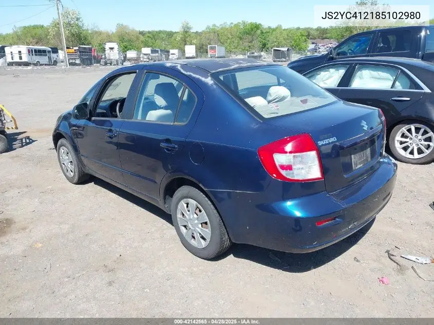 2008 Suzuki Sx4 VIN: JS2YC412185102980 Lot: 42142565