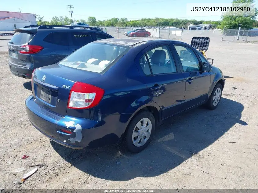2008 Suzuki Sx4 VIN: JS2YC412185102980 Lot: 42142565