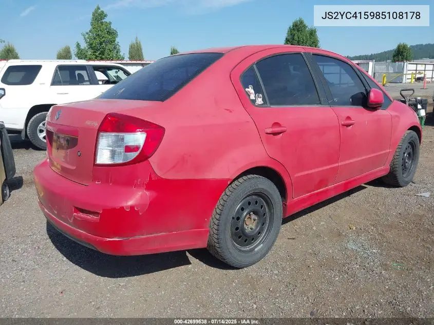 2008 Suzuki Sx4 Sport Convenience/Sport Road Trip Edition Touring 2 VIN: JS2YC415985108178 Lot: 42699538