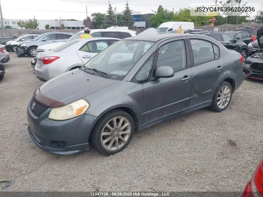 2009 Suzuki Sx4 VIN: JS2YC415396200236 Lot: 12347135