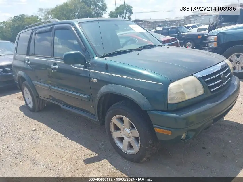 2001 Suzuki Grand Vitara Xl-7 Plus/Standard/Touring VIN: JS3TX92V214103986 Lot: 40436172