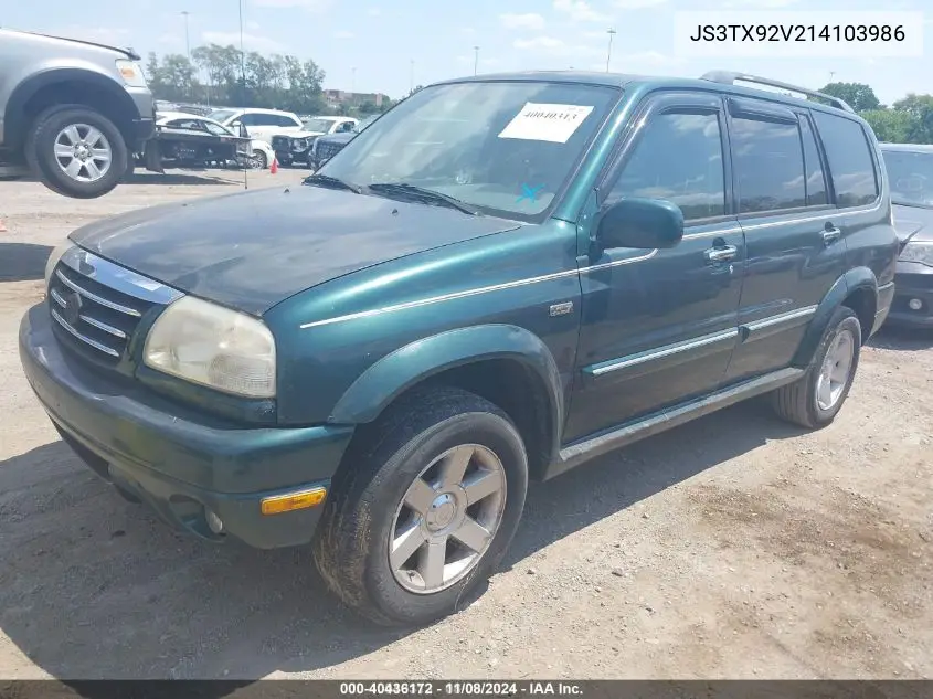 2001 Suzuki Grand Vitara Xl-7 Plus/Standard/Touring VIN: JS3TX92V214103986 Lot: 40436172