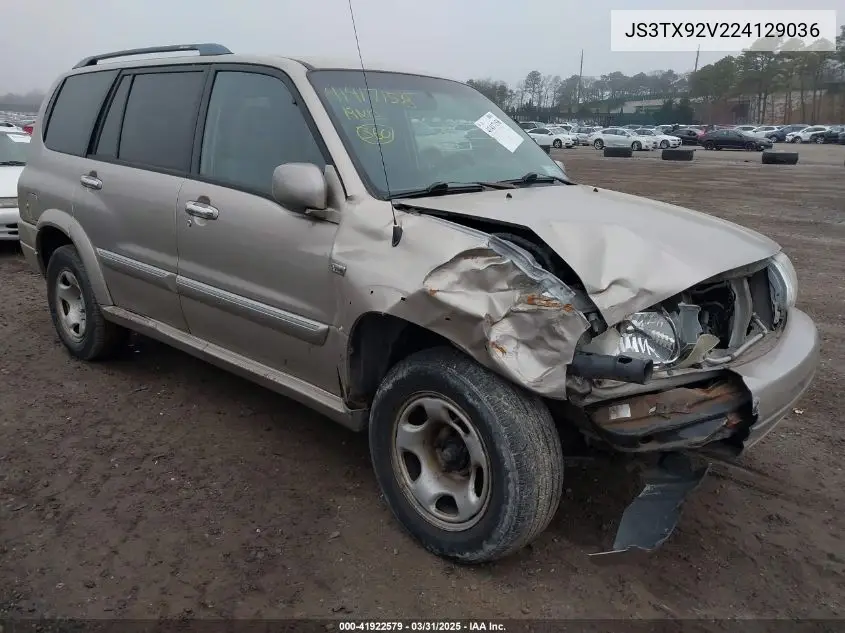2002 Suzuki Xl-7 Limited/Plus/Standard/Touring VIN: JS3TX92V224129036 Lot: 41922579