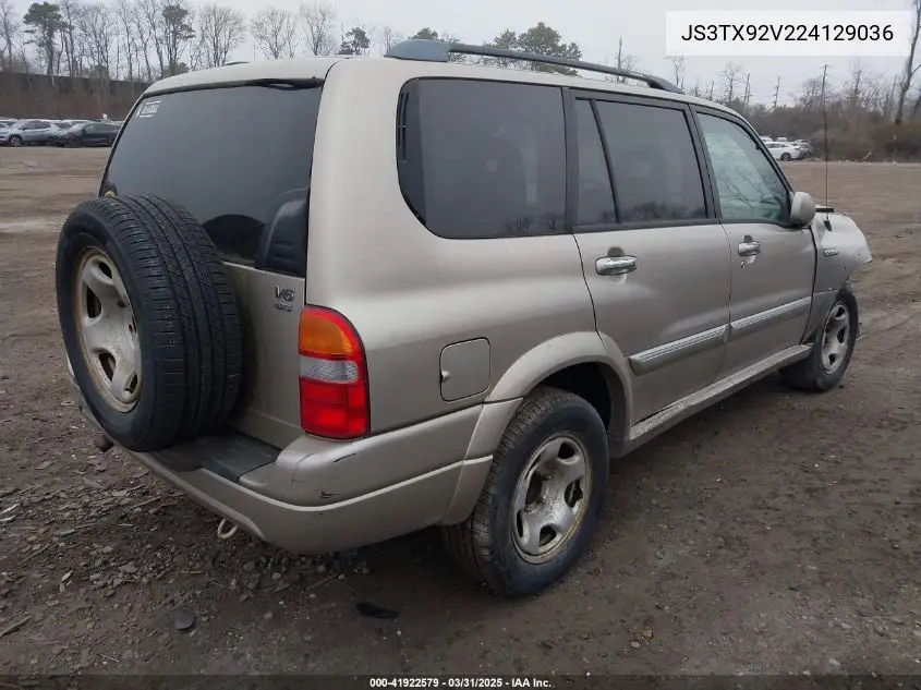2002 Suzuki Xl-7 Limited/Plus/Standard/Touring VIN: JS3TX92V224129036 Lot: 41922579
