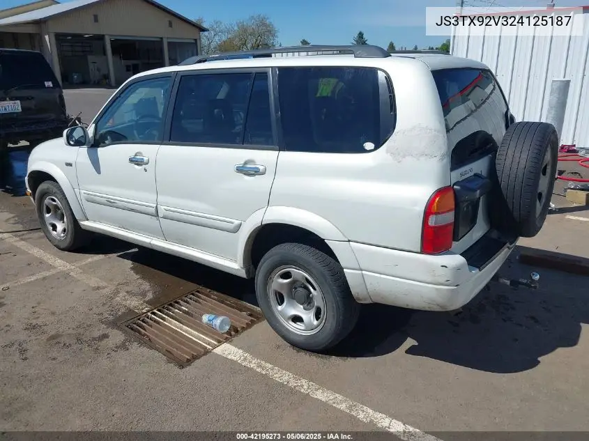 2002 Suzuki Xl-7 Limited/Plus/Standard/Touring VIN: JS3TX92V324125187 Lot: 42195273