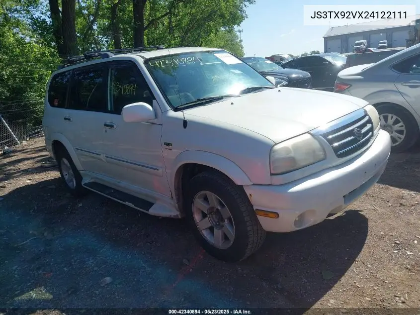 2002 Suzuki Xl-7 Limited/Plus/Standard/Touring VIN: JS3TX92VX24122111 Lot: 42340894