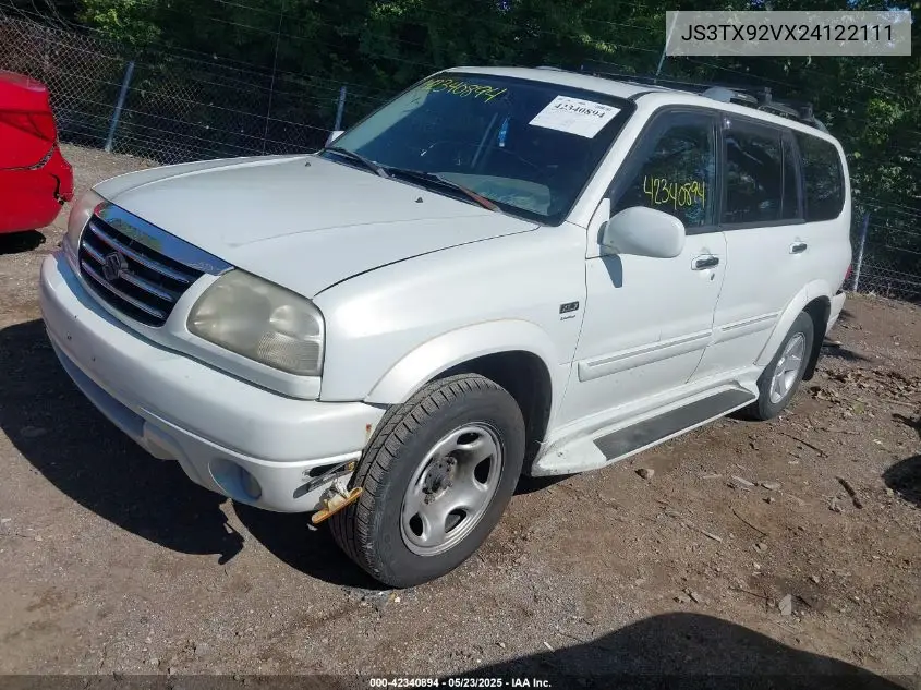 2002 Suzuki Xl-7 Limited/Plus/Standard/Touring VIN: JS3TX92VX24122111 Lot: 42340894