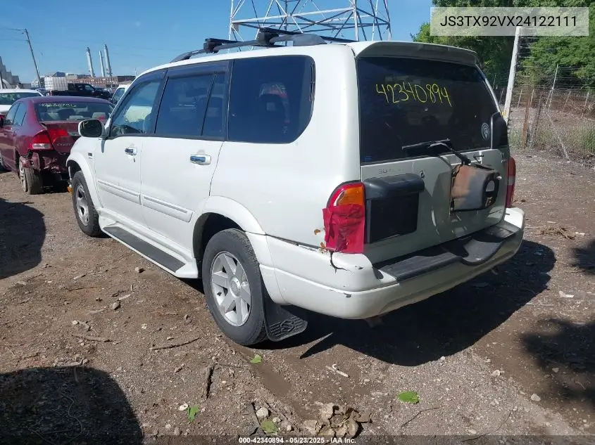 2002 Suzuki Xl-7 Limited/Plus/Standard/Touring VIN: JS3TX92VX24122111 Lot: 42340894