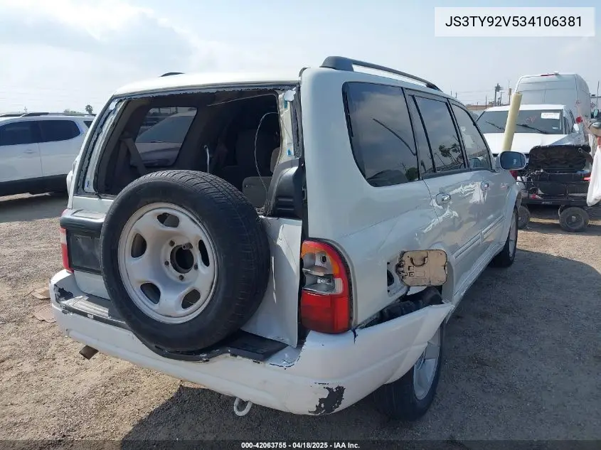 2003 Suzuki Xl-7 Ltd/Touring VIN: JS3TY92V534106381 Lot: 42063755