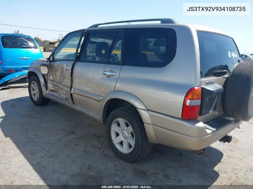 2003 Suzuki Xl-7 Ltd/Touring VIN: JS3TX92V934108735 Lot: 42619992