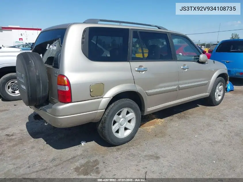 2003 Suzuki Xl-7 Ltd/Touring VIN: JS3TX92V934108735 Lot: 42619992