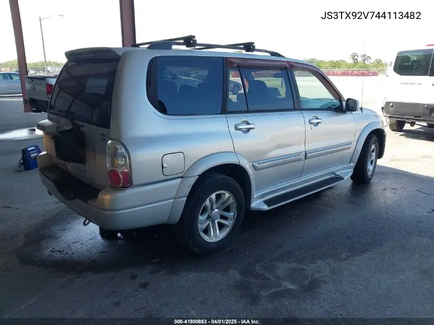 2004 Suzuki Xl7 Ex/Lx VIN: JS3TX92V744113482 Lot: 41900863