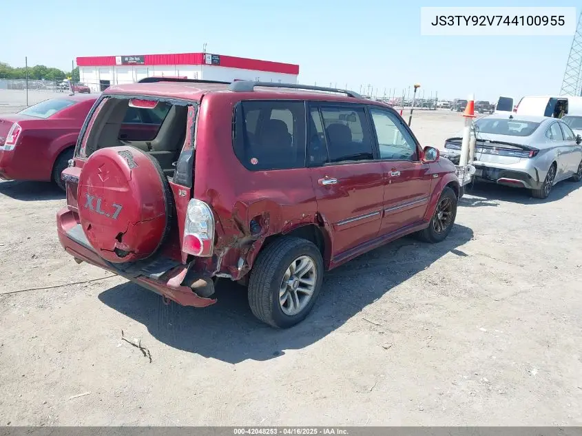 2004 Suzuki Xl-7 Ex/Lx VIN: JS3TY92V744100955 Lot: 42048253