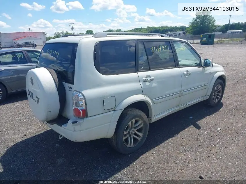 2004 Suzuki Xl-7 Ex/Lx VIN: JS3TX92V344103015 Lot: 42187592