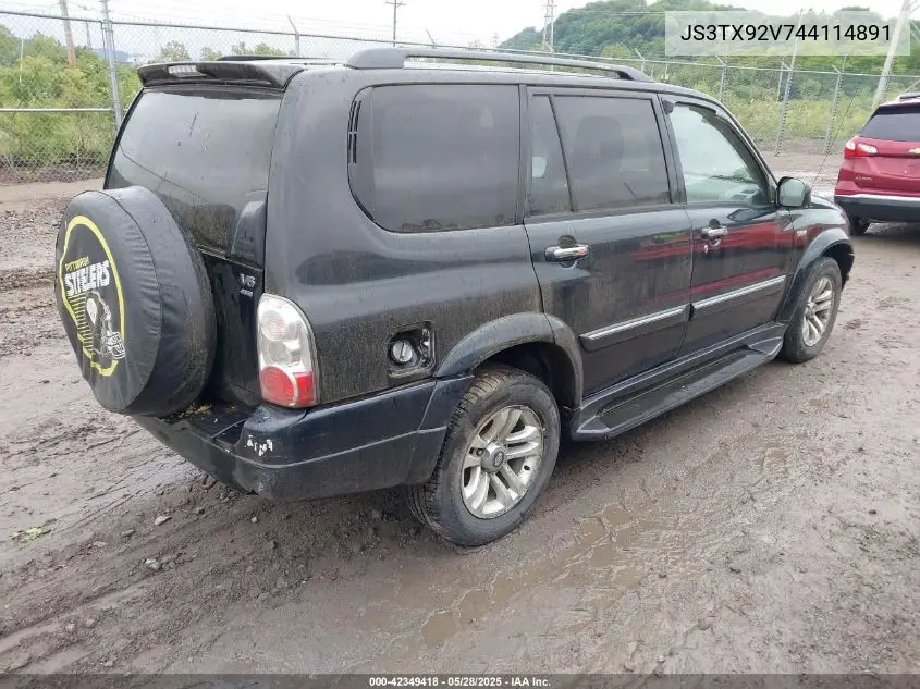 2004 Suzuki Xl-7 Ex/Lx VIN: JS3TX92V744114891 Lot: 42349418